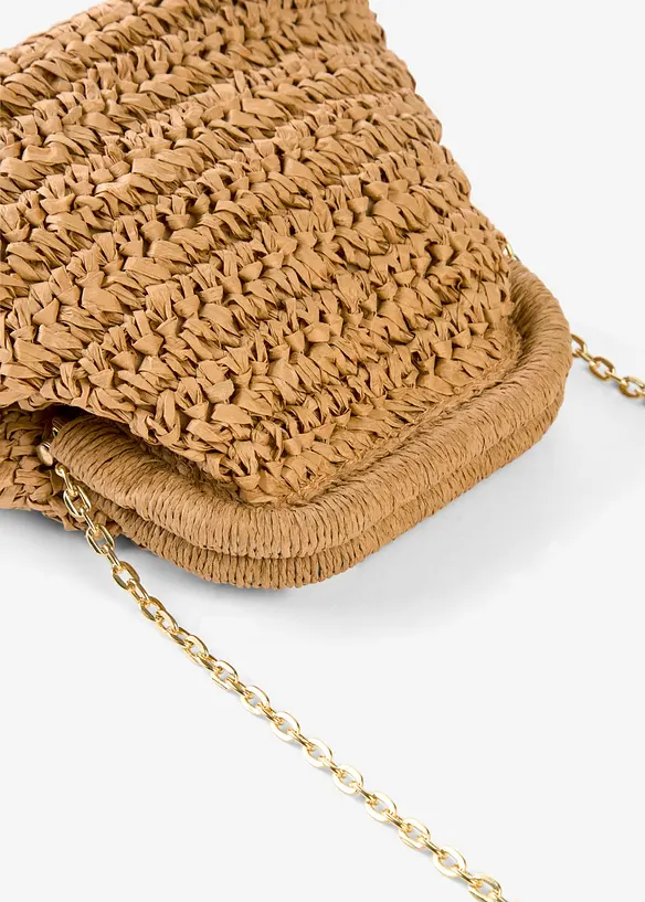 Axelremsväska med halmlook, bonprix