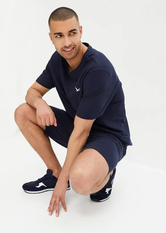T-shirt och trikåbermudas av ren bomull (2 delar), bonprix
