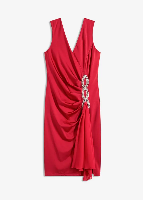 Jerseyklänning med strassapplikation, bonprix