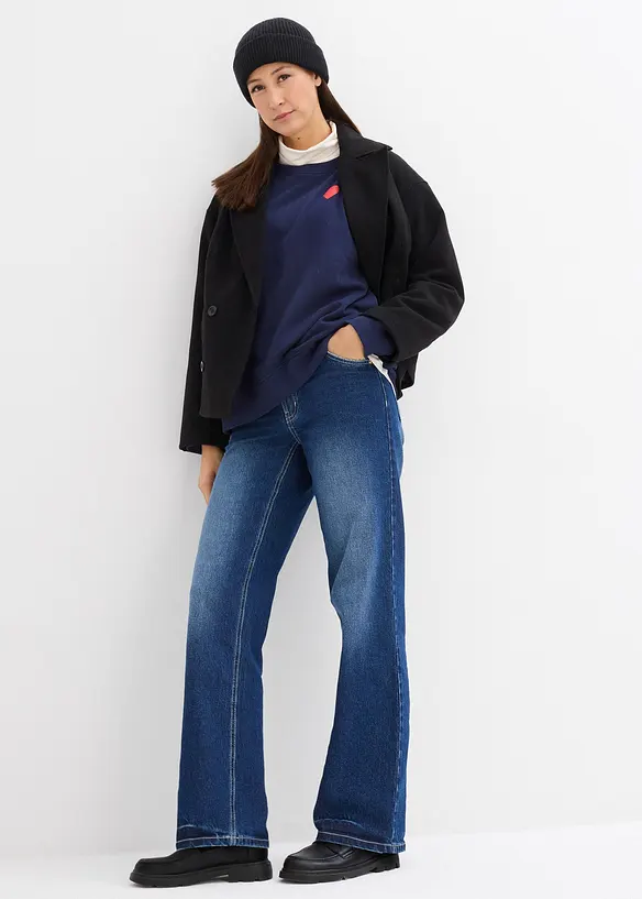 Mamma-/amningssweatshirt i ekologisk bomull, bonprix