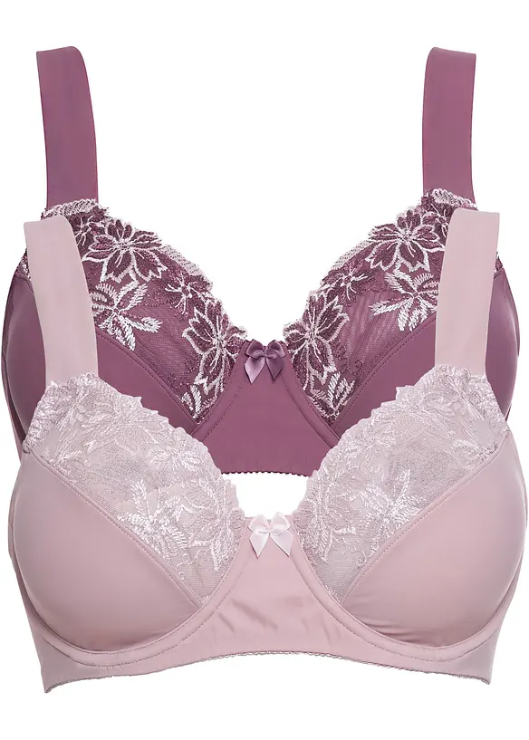 BH med bygel och vadderade axelband (2-pack), bonprix
