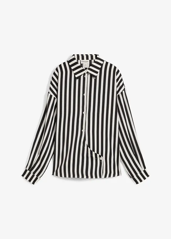 Skjortblus i följsam satin, bonprix