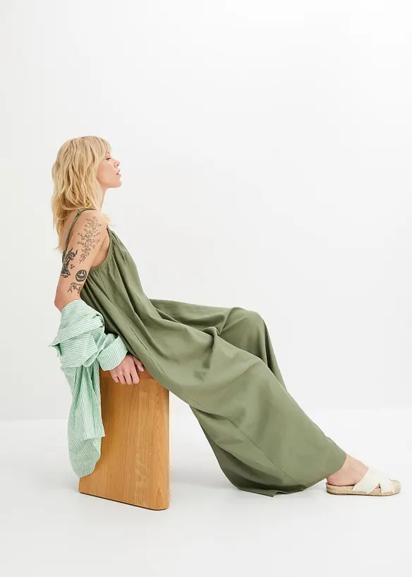 Jumpsuit i linne och viskos, bonprix