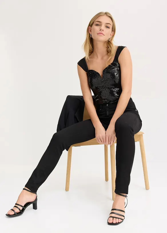 Body med paljetter, bonprix