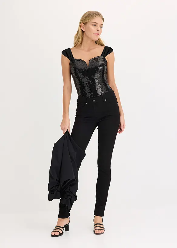 Body med paljetter, bonprix