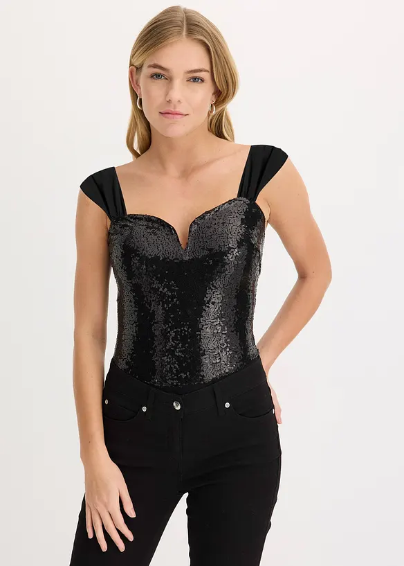 Body med paljetter, bonprix