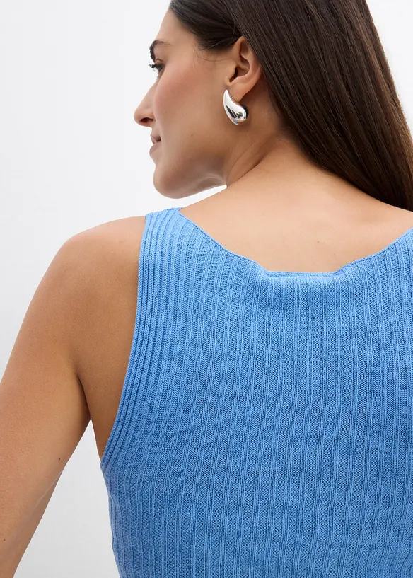 Stickat linne i viskosmix, bonprix