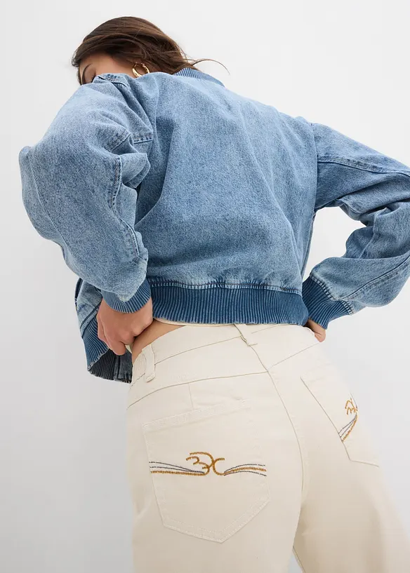 Wide Leg Jeans Mid Waist, med bekväm midja, bonprix