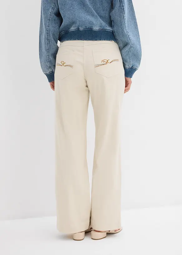Wide Leg Jeans Mid Waist, med bekväm midja, bonprix