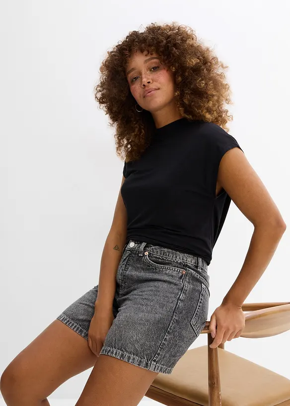 Jeansshorts Mid Waist, Low Stretch, bonprix