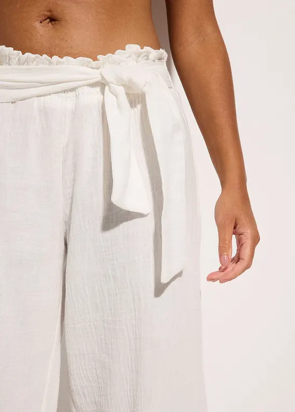 3/4-strandbyxa i muslin, bonprix