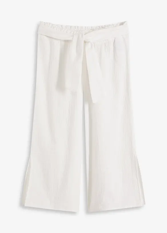 3/4-strandbyxa i muslin, bonprix