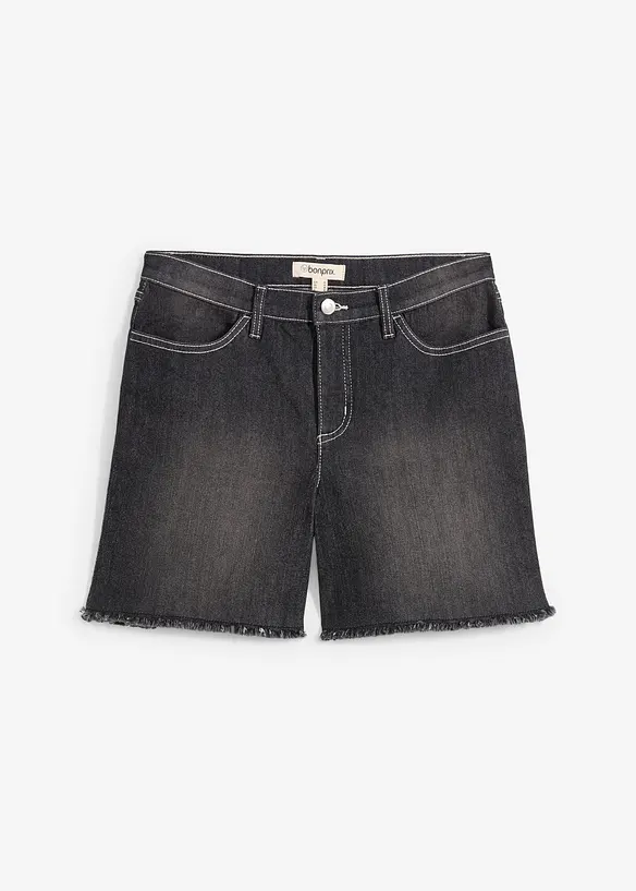 Stretchiga jeansshorts, Mid Waist, bonprix