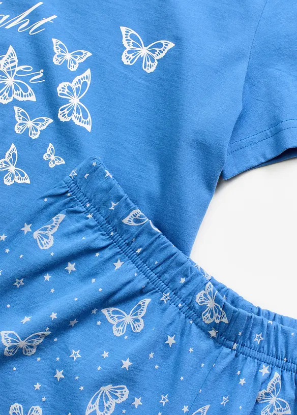 Pyjamas med shorts, av ren bomull, bonprix