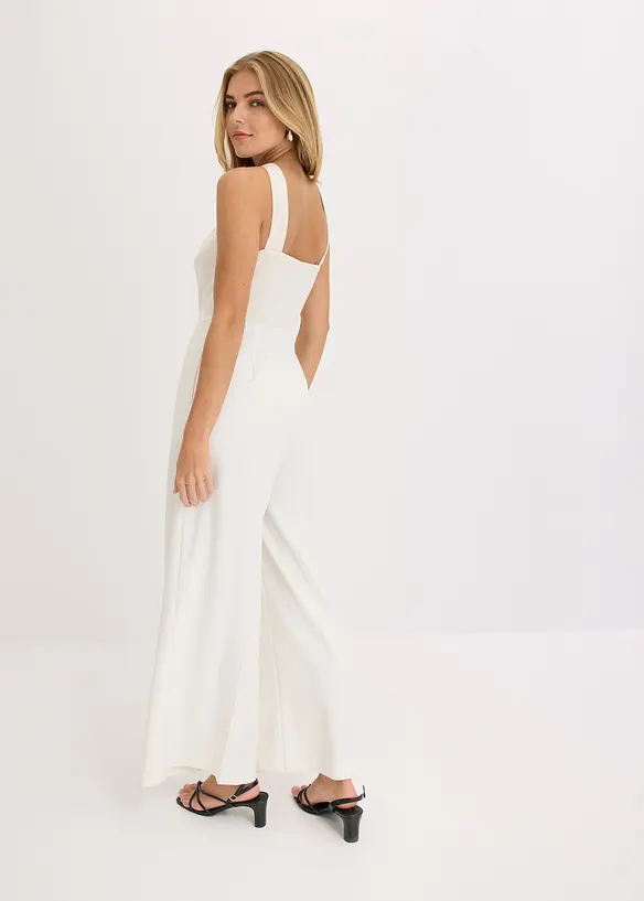 Jumpsuit med satin, bonprix