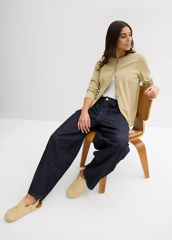 Cardigan med rund halsringning, bonprix