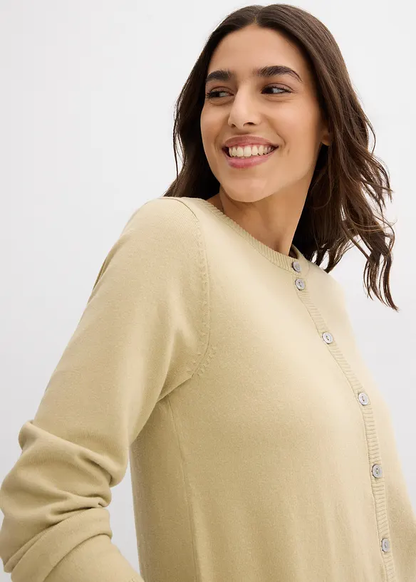 Cardigan med rund halsringning, bonprix