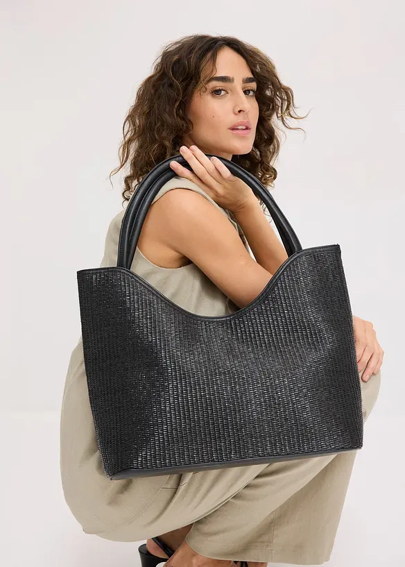 Shoppingväska med halmlook, bonprix