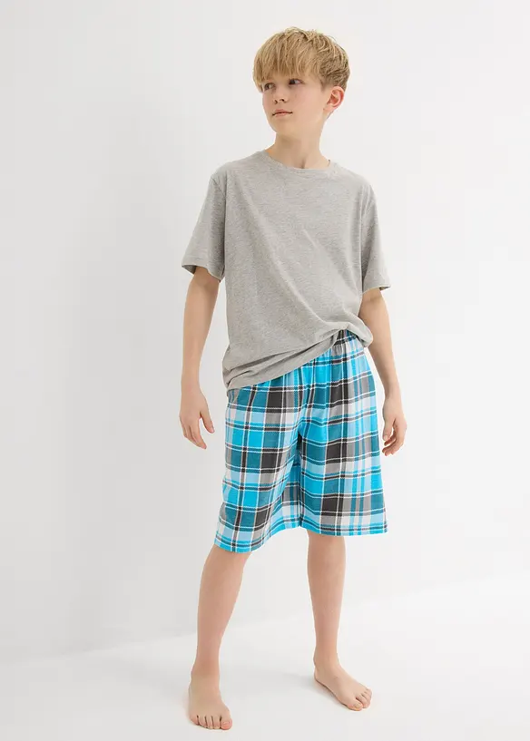 Pyjamas med shorts, mjuk ekologisk bomull (set i 4 delar), bonprix