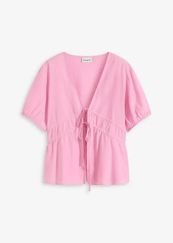 Blus med knytband, bonprix