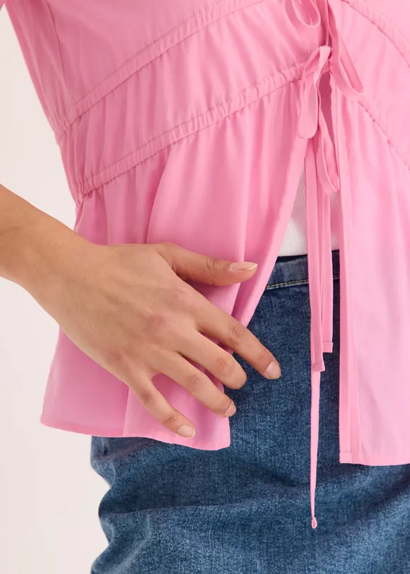 Blus med knytband, bonprix