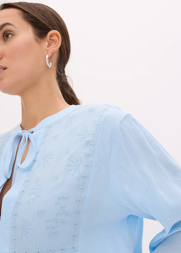 Blus med hålbroderi, bonprix