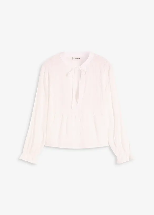 Blus med hålbroderi, bonprix