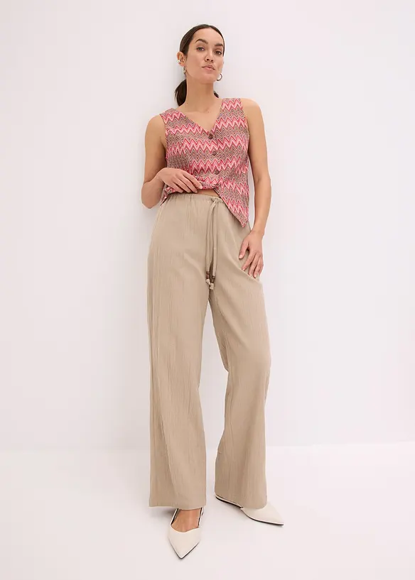 Vid byxa med struktureffekt, bonprix