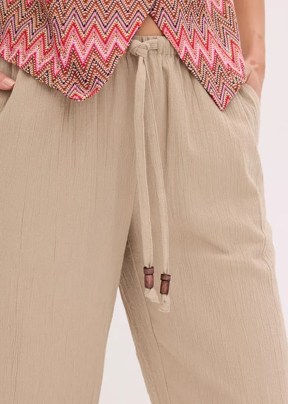 Vid byxa med struktureffekt, bonprix