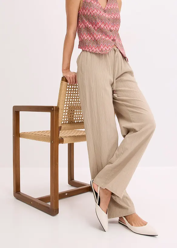 Vid byxa med struktureffekt, bonprix