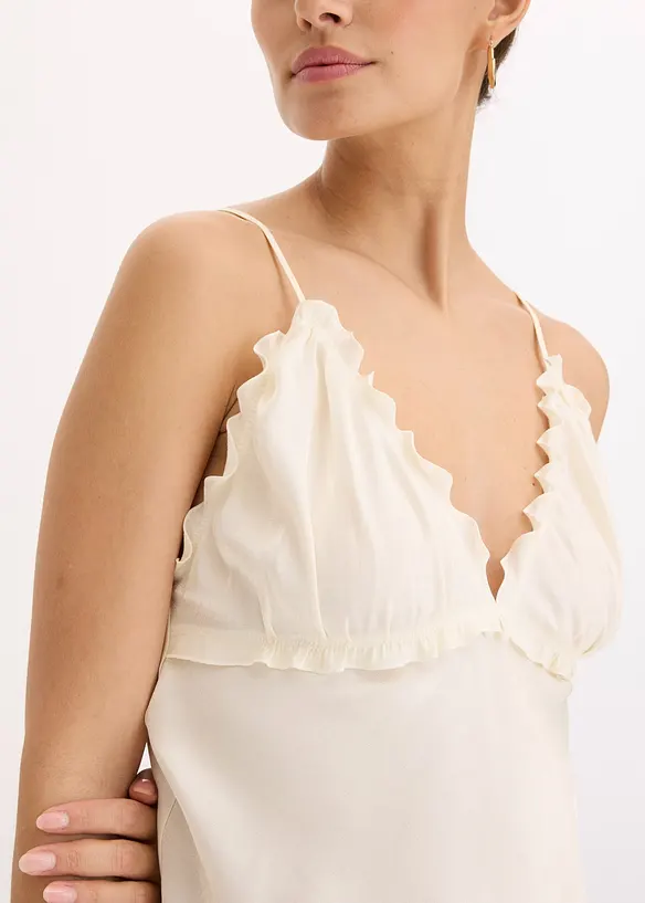 Maxiklänning av satin med mjukt fall, bonprix