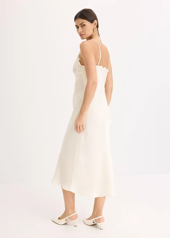 Maxiklänning av satin med mjukt fall, bonprix