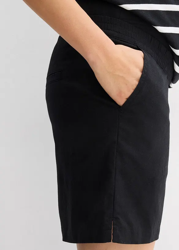Mammashorts med magband i linne och bomull, bonprix