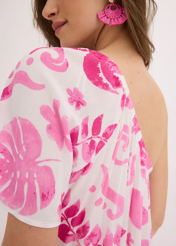 Blus i one-shoulder-modell av viskos med struktur, bonprix