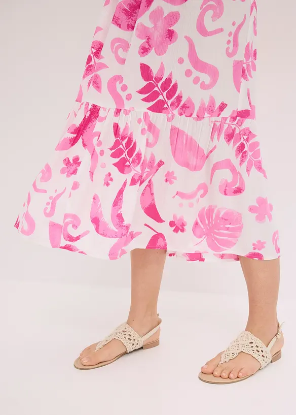 M&ouml;nstrad one shoulder-kl&auml;nning i viskos med struktur, bonprix