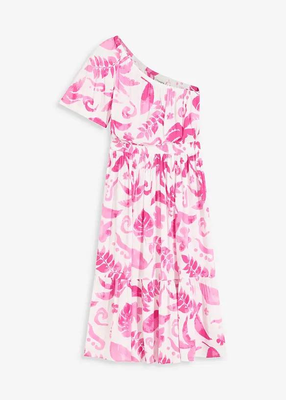 M&ouml;nstrad one shoulder-kl&auml;nning i viskos med struktur, bonprix