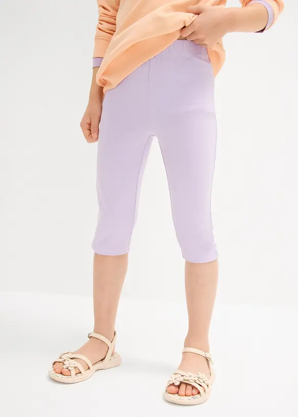 Caprileggings i elastisk bomullsmix för barn (2-pack), bonprix