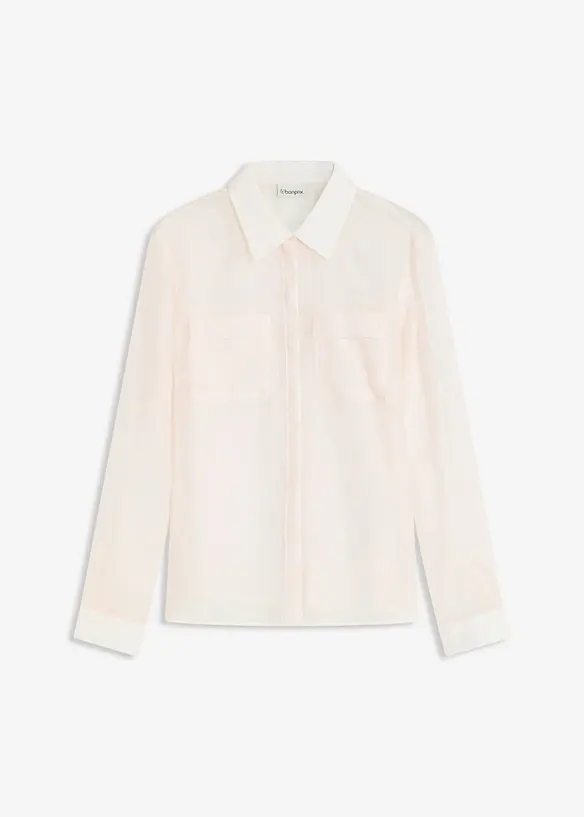 Transparent blus med struktur, bonprix