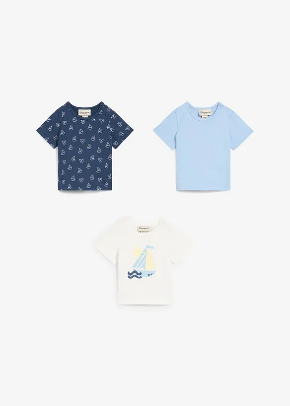 T-shirt av ekologisk bomull f&ouml;r bebisar (3-pack), bonprix