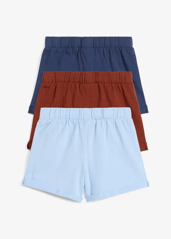 Jerseyshorts i ren ekologisk bomull för bebisar (3-pack), bonprix