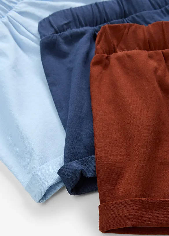 Jerseyshorts i ren ekologisk bomull för bebisar (3-pack), bonprix