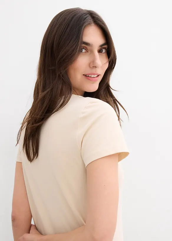 Jerseyklänning i ekologisk bomull med stretch, bonprix