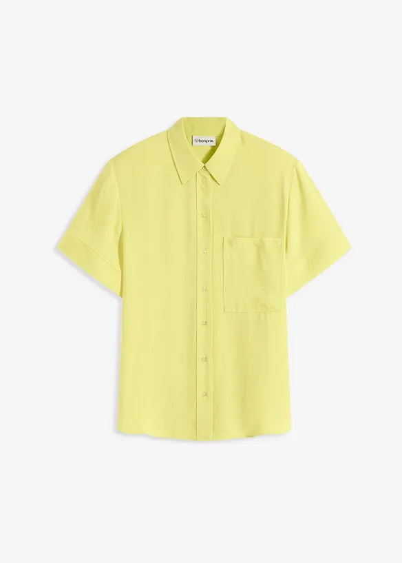 Blus med bröstficka och halvlånga ärmar, bonprix