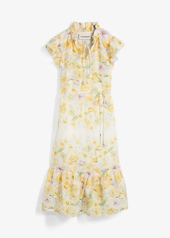 Maxiklänning i rami med skirt blommönster, bonprix
