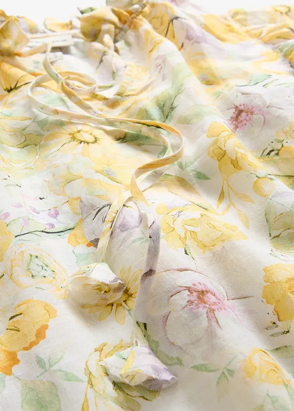 Maxiklänning i rami med skirt blommönster, bonprix