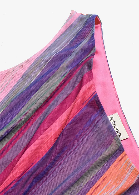 One shoulder-klänning i mjuk mesh, bonprix