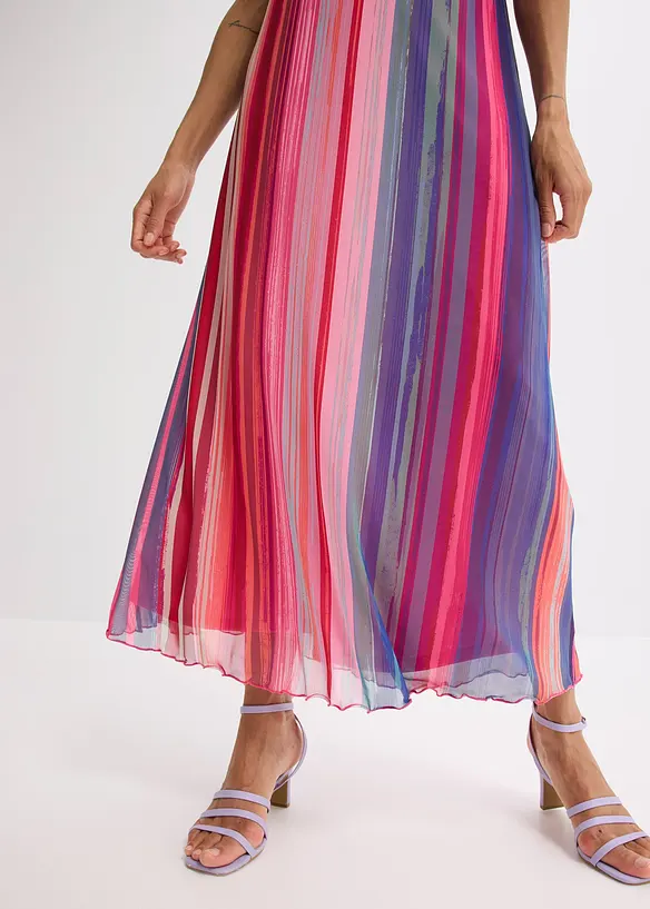 One shoulder-klänning i mjuk mesh, bonprix