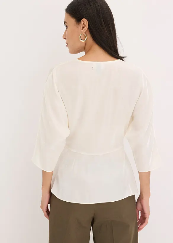 Blus med knytband, bonprix