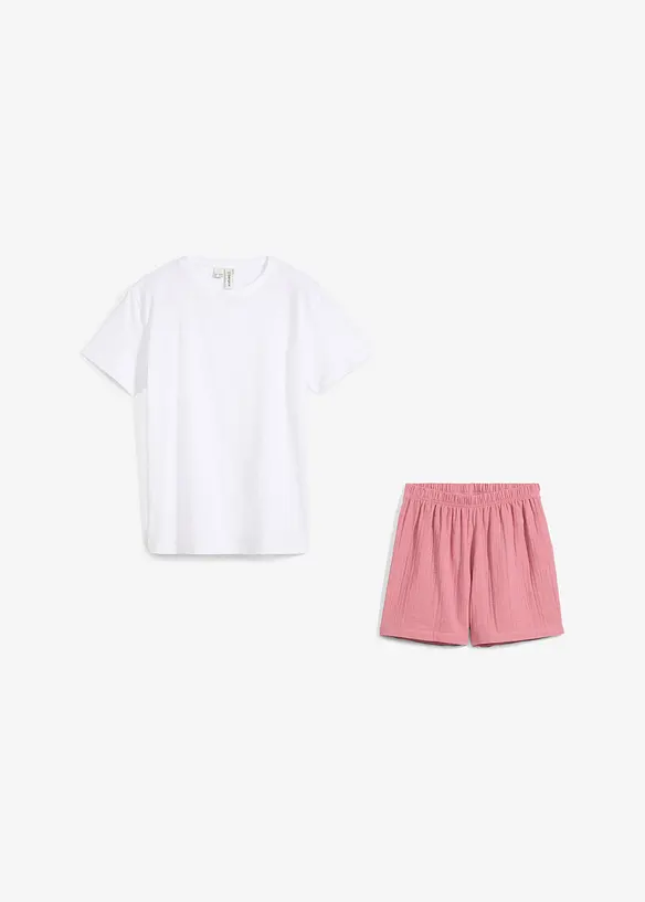 Pyjamas med shorts av muslin (2 delar), bonprix
