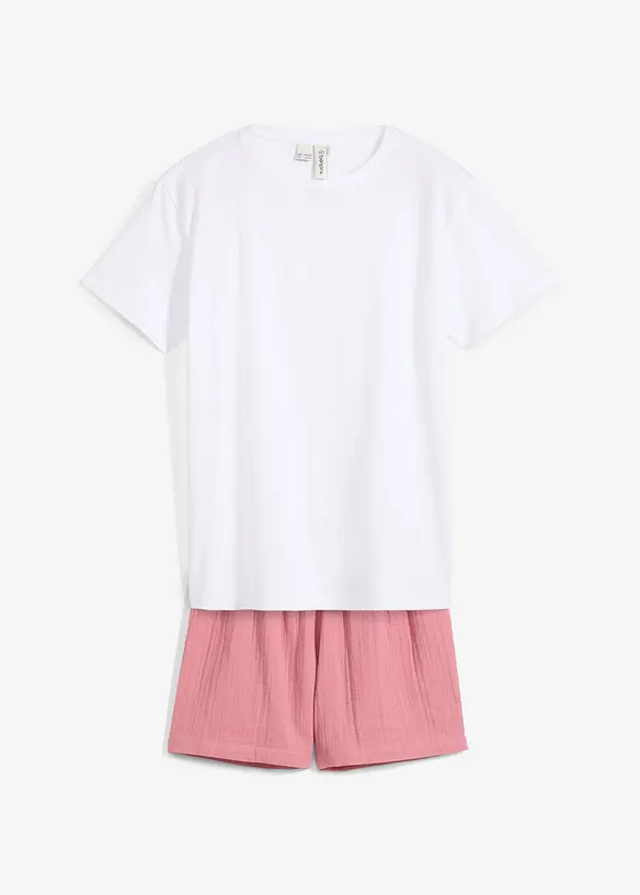 Pyjamas med shorts av muslin (2 delar), bonprix